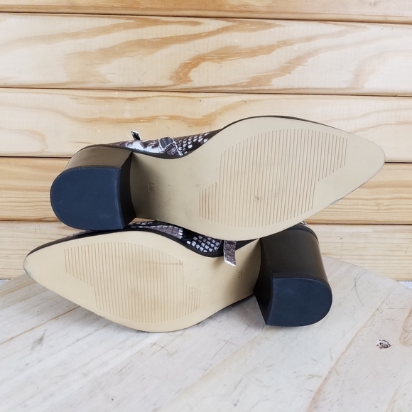 Heeled Ankle Boots Bootie Snake Print Side Zip NEW 14th & Union 5 US Braxten - Picture 9 of 10